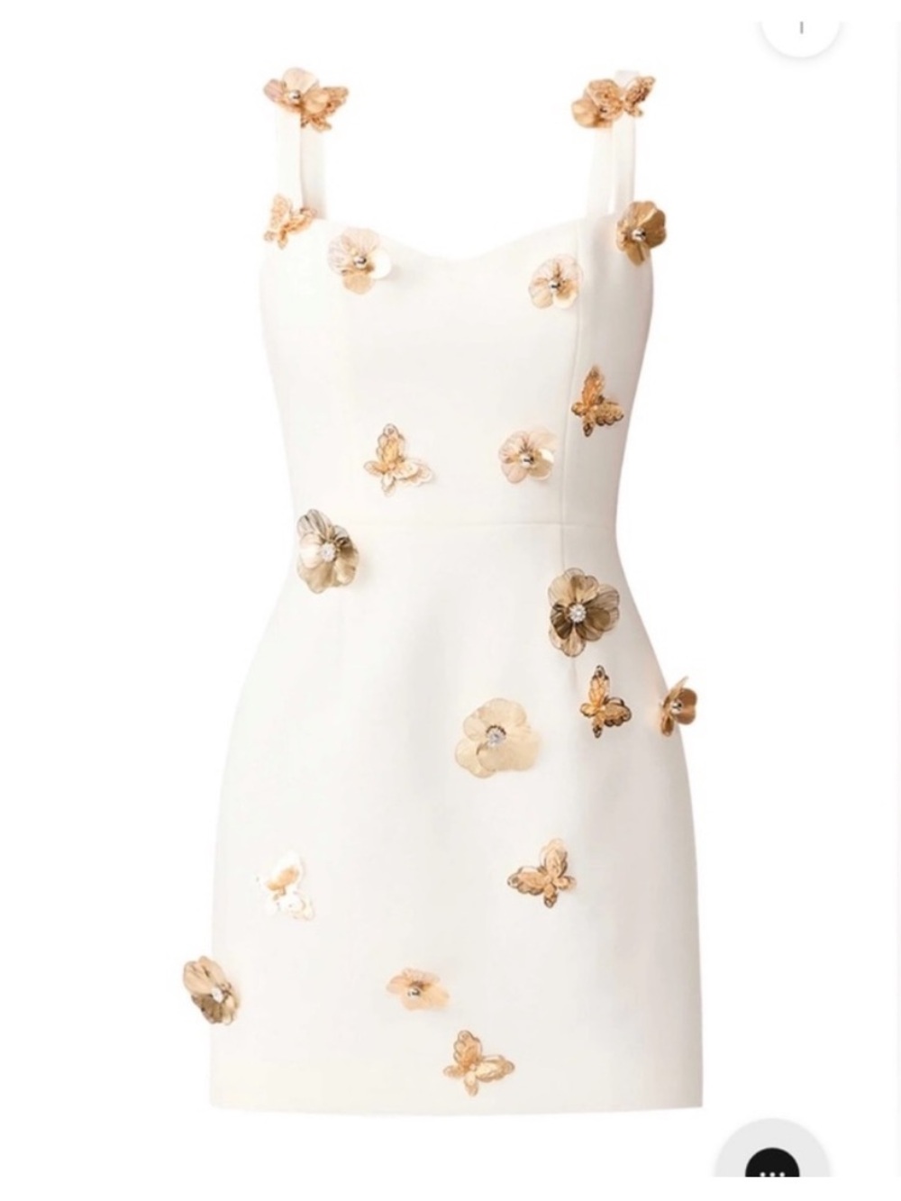 elliatt mira white sweetheart 3d floral butterfly embellished mini dress XXL NEW